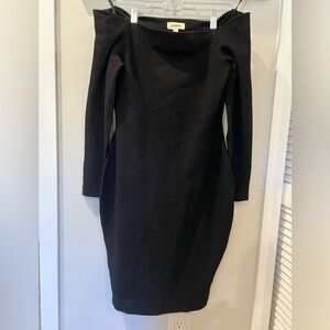 L'AGENCE Bodycon Textured Black Off-Shoulder Cocktail Dress NWT Sz. Small